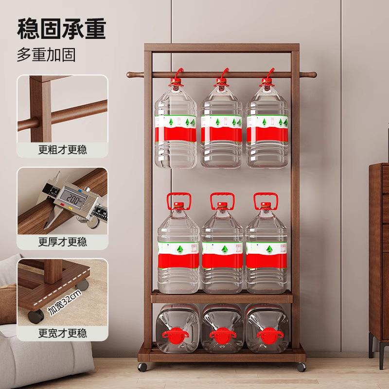 实木衣架落地卧室挂衣架家用衣帽架可移动开放衣柜置物架晾衣架子