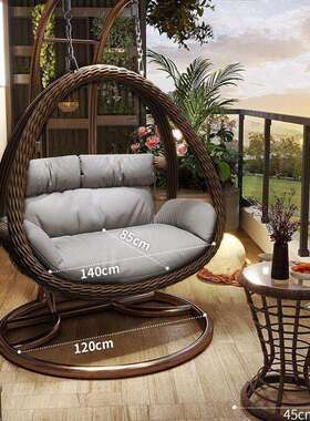 户家室外吊篮用鸟巢秋千吊椅藤椅双人庭院椅内ZKB吊床阳台摇懒人