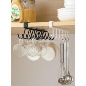 厨房置物架挂钩橱柜门挂架挂钩架一排无痕免打孔悬挂式 收纳整理架