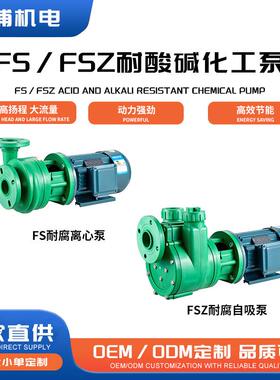 FS/FSZ离心泵 耐腐蚀耐高温水泵抽海水化工泵耐酸碱防腐自吸泵