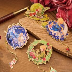 早沫金属书签 星光星岛系列 王子与玫瑰立体书夹祝福礼品金属书签