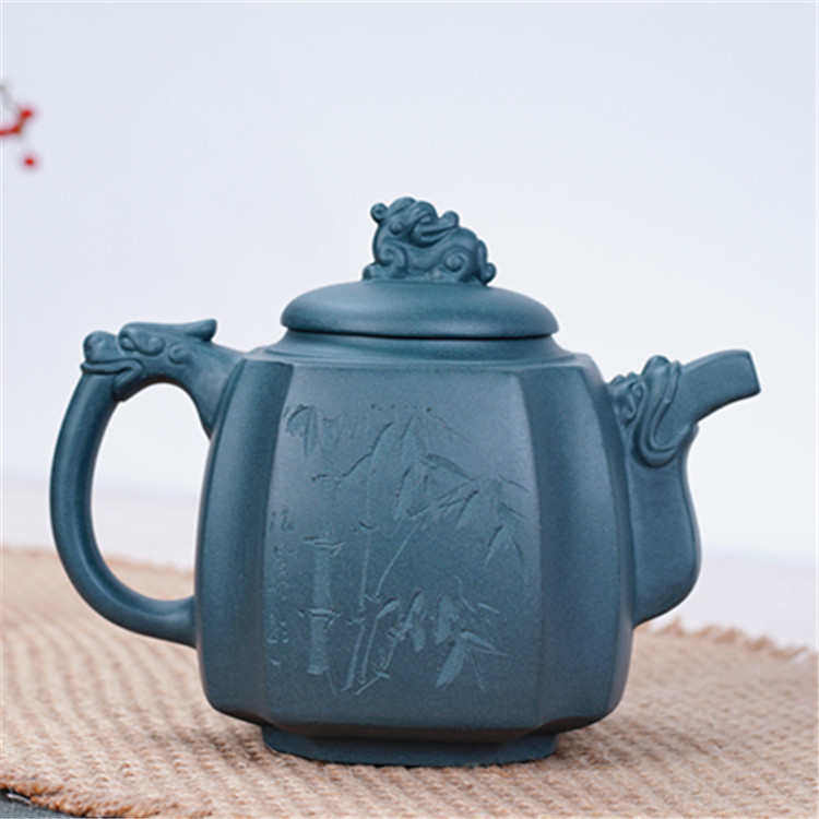 四方高龙尊 宜兴原矿天青泥手工制作紫砂茶壶茶具批发厂家礼品