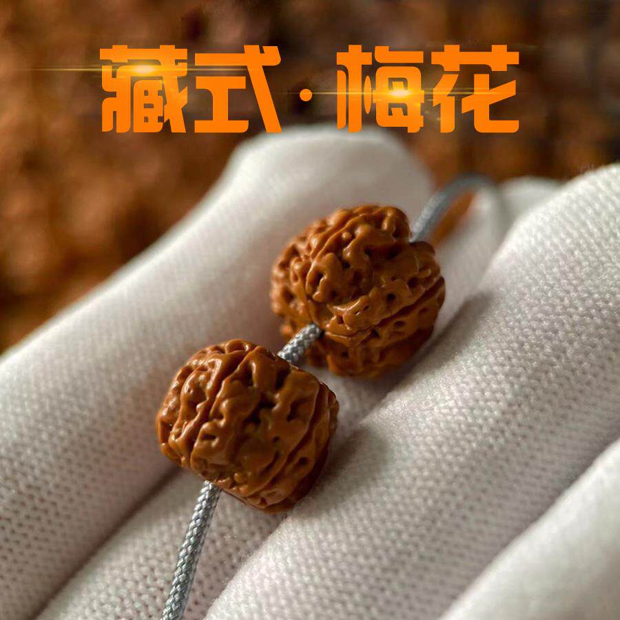 【梅花桩】藏式双龙小金刚菩提单圈手串108颗文玩手串盘龙纹花王