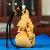 小叶黄杨木雕葫芦工艺品摆件招才手把件汽车挂件饰品木质礼品批发