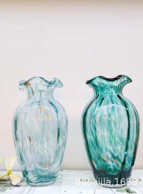 轻奢风创意玻璃花瓶粉色花瓶 北欧简约风家居饰品 热卖花瓶