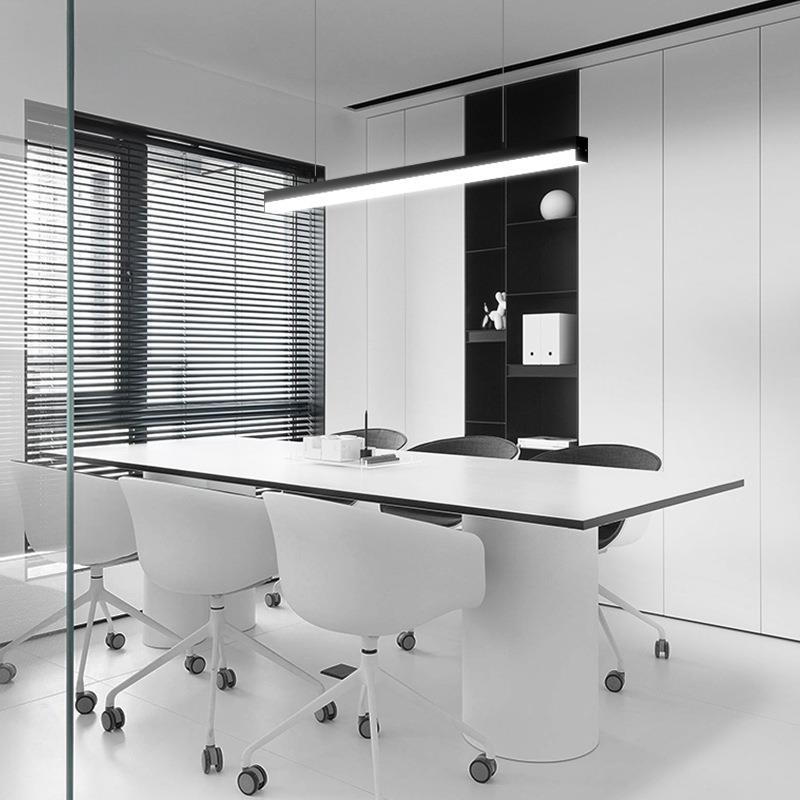 极简278长方形材吊灯三光面发长饭条灯铝创意温馨办公室餐厅桌灯