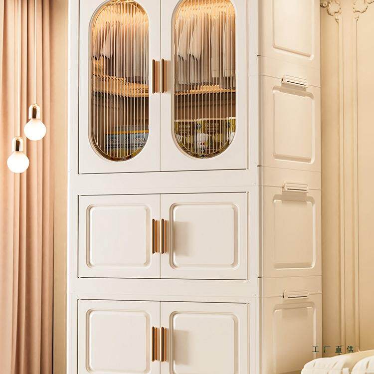 加厚收纳柜家用卧室宝宝衣柜带轮整理箱多层可折叠衣物玩具储物柜