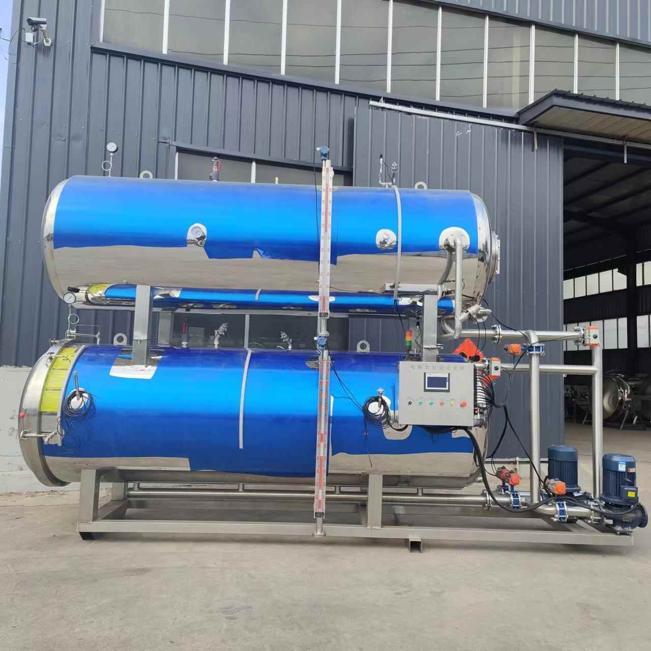 福建猫狗宠物粮蒸汽杀菌锅玻璃瓶海鲜罐头喷淋杀菌斧酱料杀菌锅