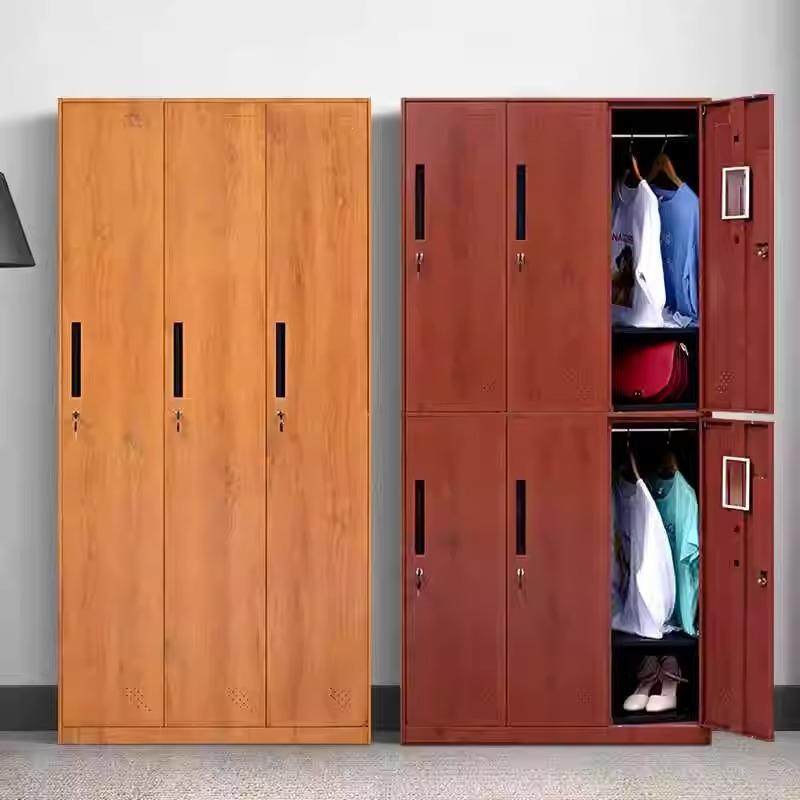 钢制转印木纹文件柜办公室铁皮柜书柜资料柜凭证档案柜储物更衣柜