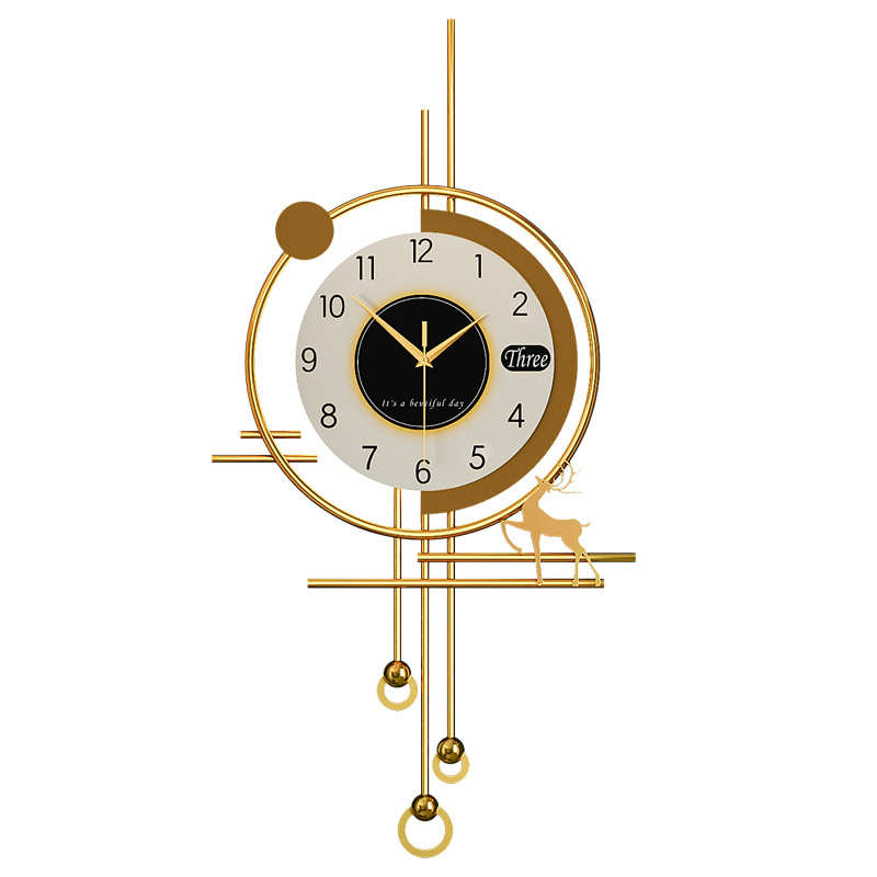 2024新款餐厅网红钟表挂钟现代简约客厅家用时钟挂墙卧室静音挂表