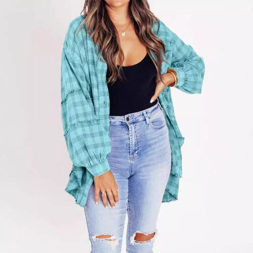 Women's Autumn and Winter New Frayed Lantern Sleeve Loose
