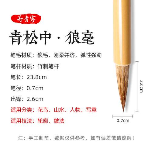 高档丹青客国画毛毛笔书法笔楷中楷清风大白三宝云点绛唇一品狼毫
