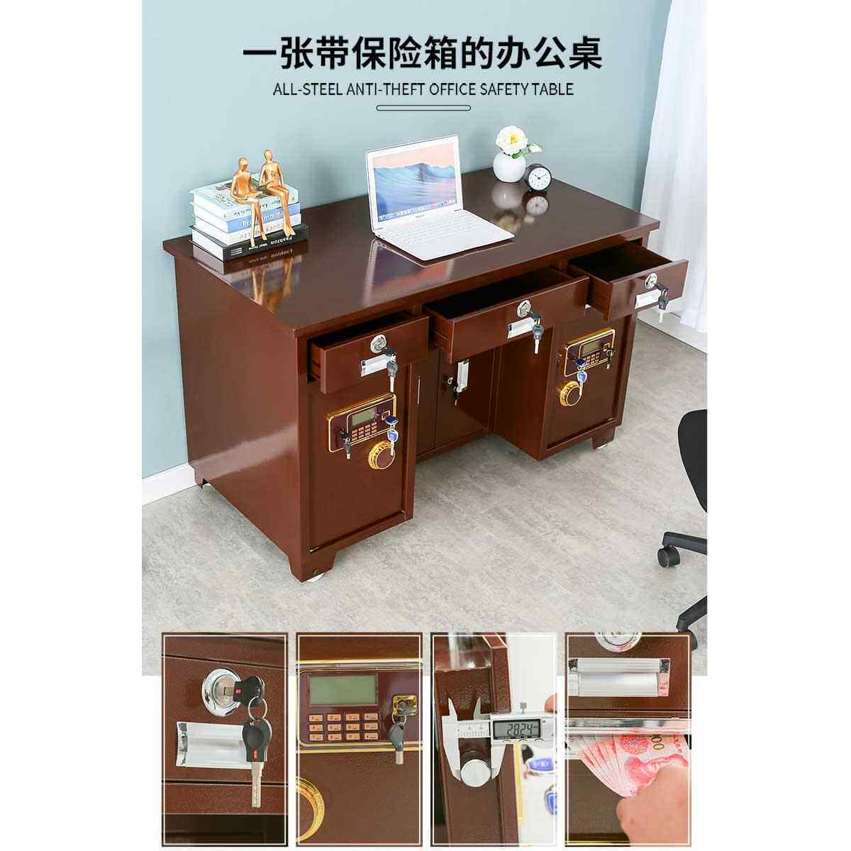 全钢密码保险桌财务收银桌带抽屉投币一体家用防盗保险柜带办公桌