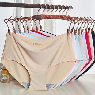 Women Seamless Panties Mid Waist Briefs Knickers Underwear