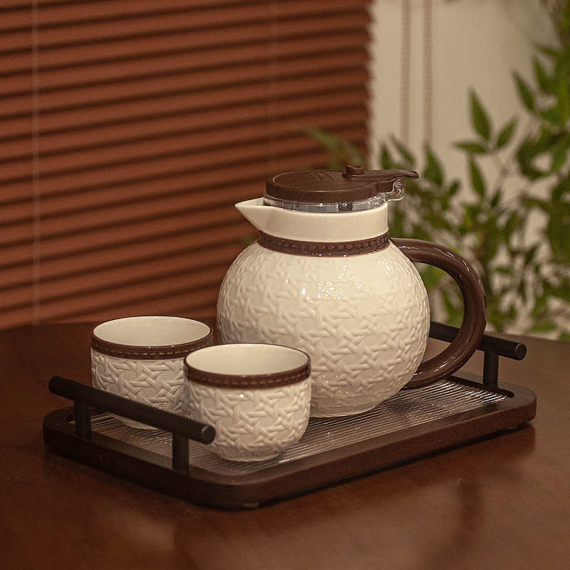 复古水具茶具套装茶壶茶杯陶瓷高颜值中古风喝水杯子客厅桌面待客