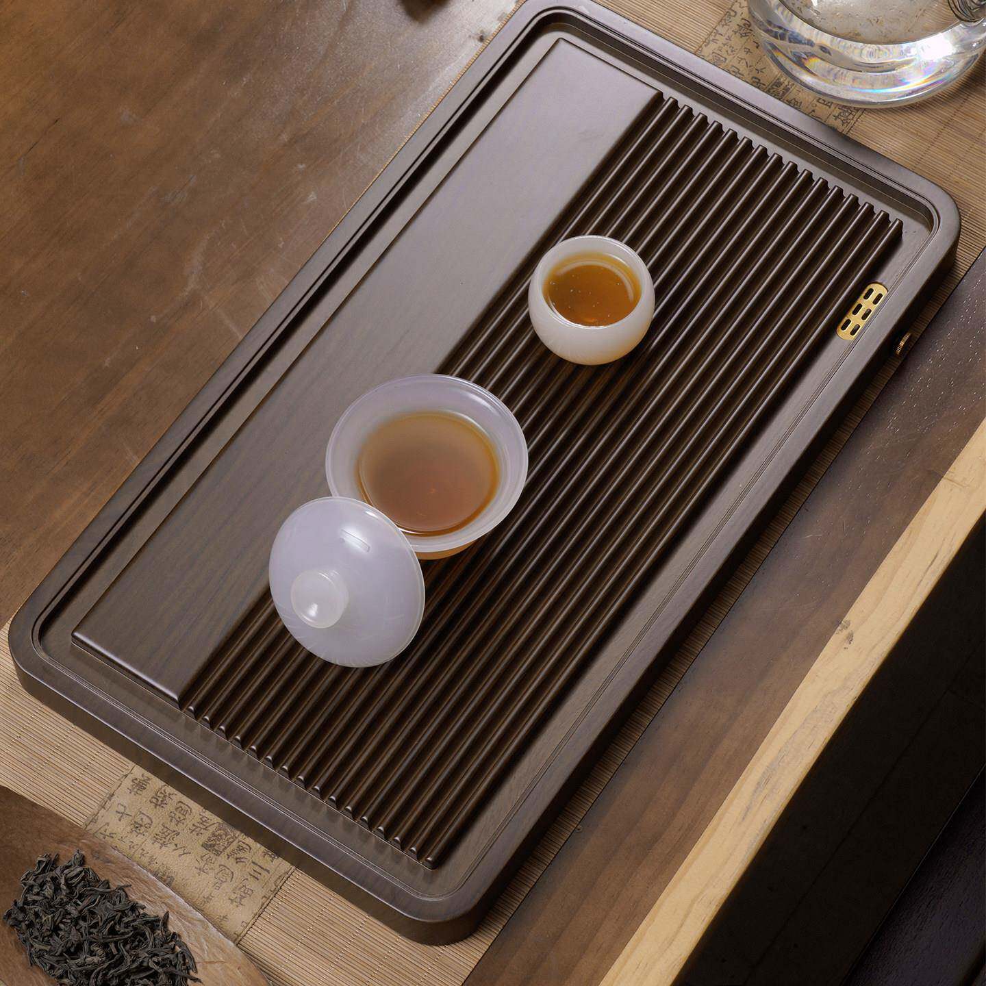 云栖实木楠竹茶盘茶台办公室家用茶托盘茶具高端客厅电木款干泡台