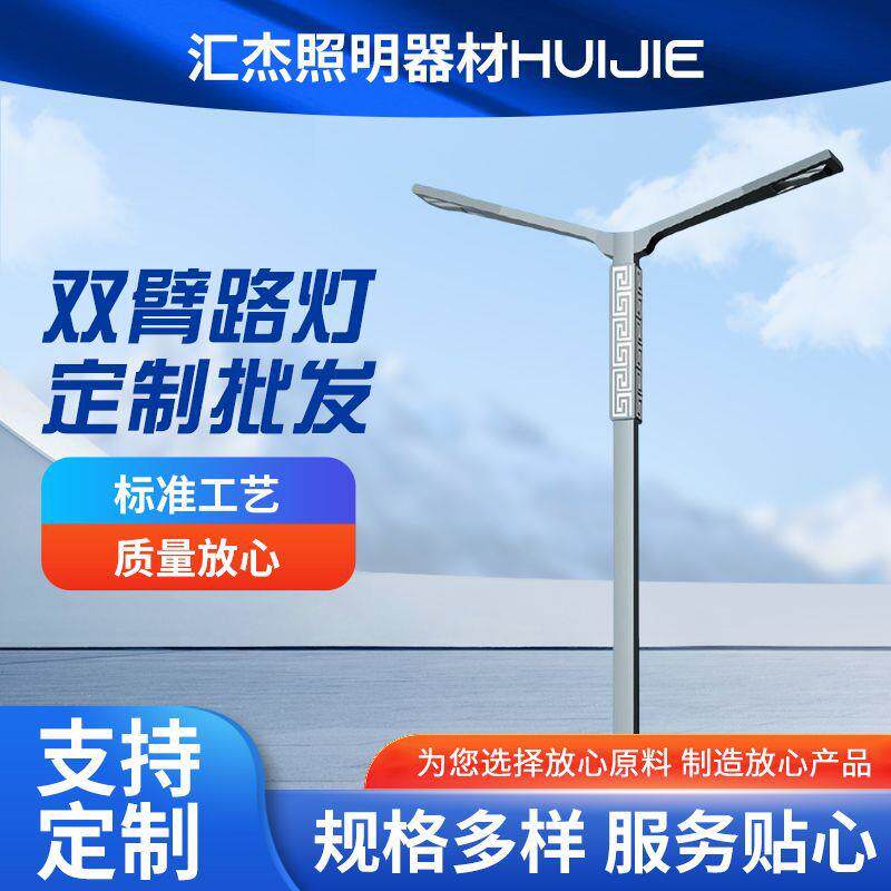LED市电路灯市政道路6米双臂路灯杆单头双头户外led道路路灯