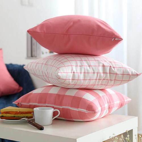 sofa pillow pillow backrest cotton cushion cover plaid pillo