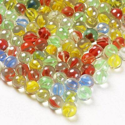 50PCS 14mm Colorful Glass Marbles Toy Kids Marble Balls Run