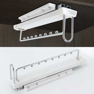 衣柜挂衣杆 顶装多功能伸缩衣橱挂衣器 吊装衣柜推拉挂杆五金配件