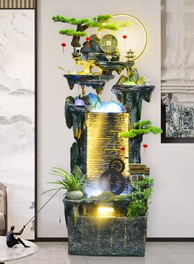 式假山喷泉流水摆件中循水鱼缸环室内VXD客办公室落地景观开业招