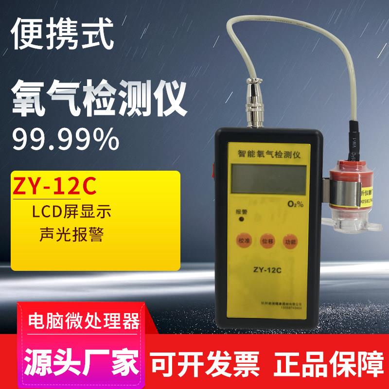 便携式智能氧气检测仪ZY-12C氧含量手持报警氧气浓度分析仪高精度