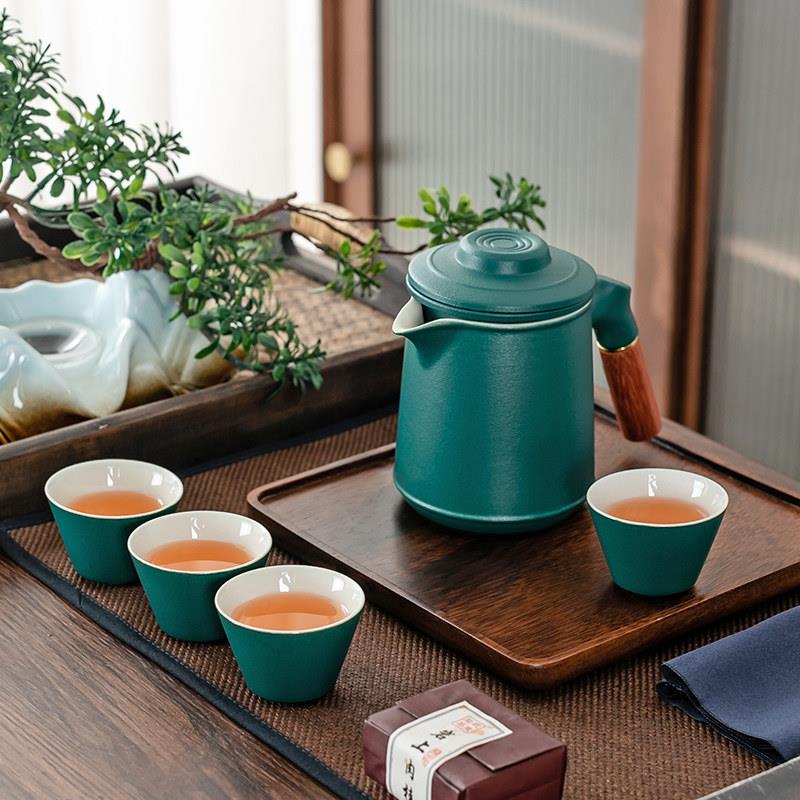 便携旅行茶具组快客杯一壶四杯可客制化 户外旅游茶具小套装