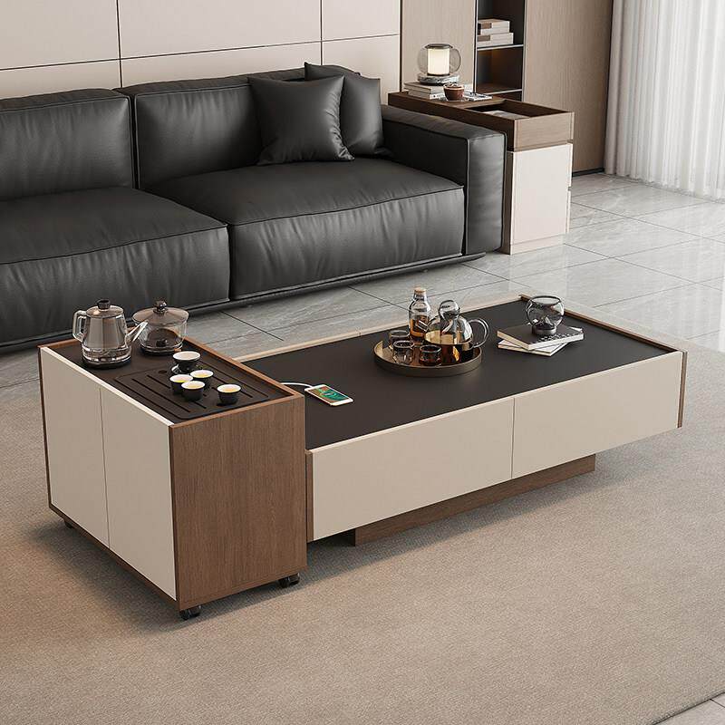 岩板功夫茶几泡茶一体小户型客厅家用多功能极简高级感移动小茶台