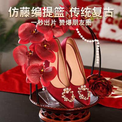 接亲游戏婚鞋盒展示架结婚礼套圈拍照道具游戏高级感水晶鞋盒diy