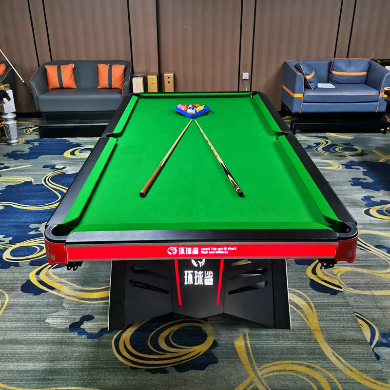 新款环球鲨钢结构标准型台球桌球房俱乐部美式中式黑八商用桌球台