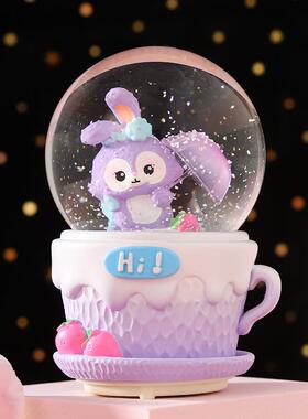 多款大号自动吹雪水晶球音乐盒日式卡通八音盒学生儿童生日礼物