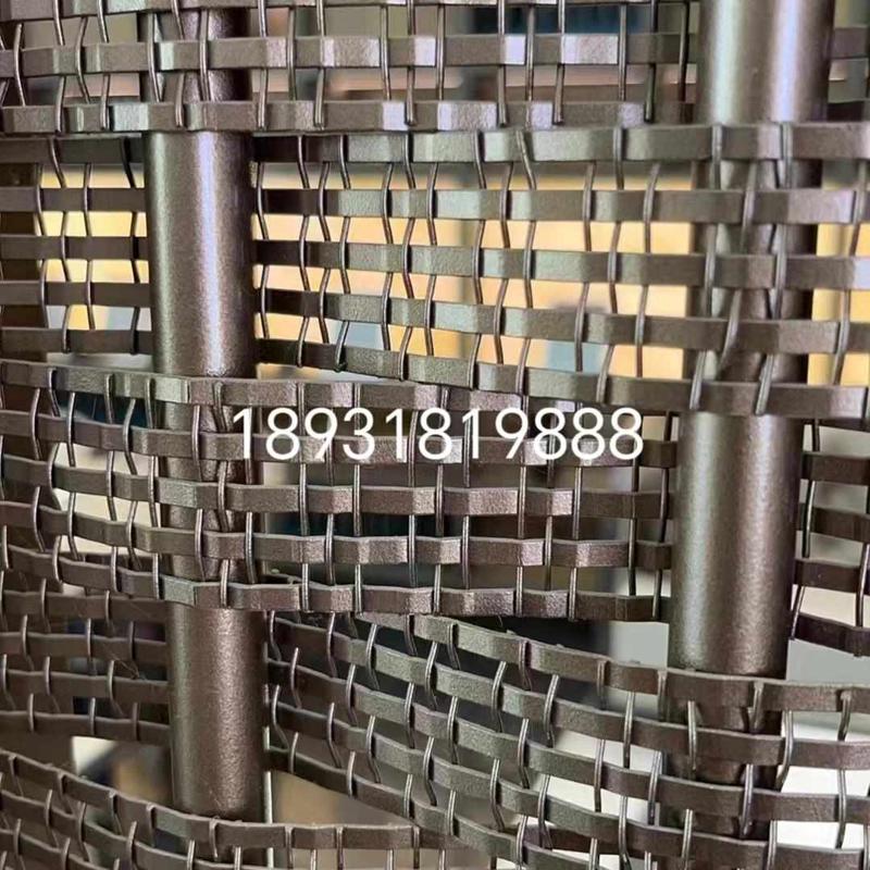 金属装饰网建筑外墙菱形编织网格不锈钢螺旋网帘背景屏风隔断装饰