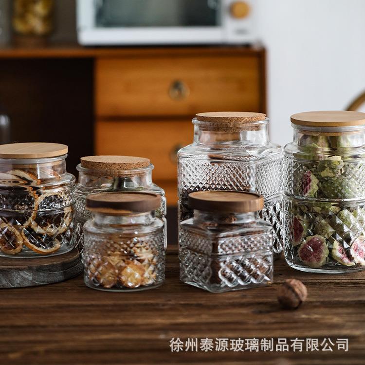 厂家大号收玻罐叶璃密/封茶罐家用厨房杂粮花茶纳储物罐食品罐