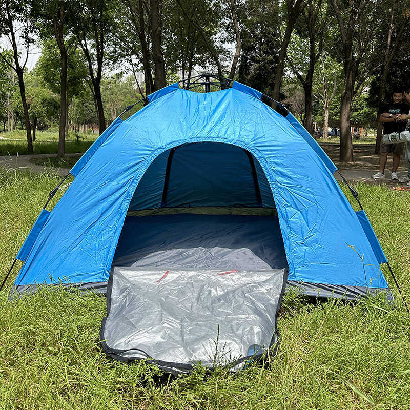 户外帐篷全自动双门通风速开露营沙滩防晒结实耐用便携式帐篷批发