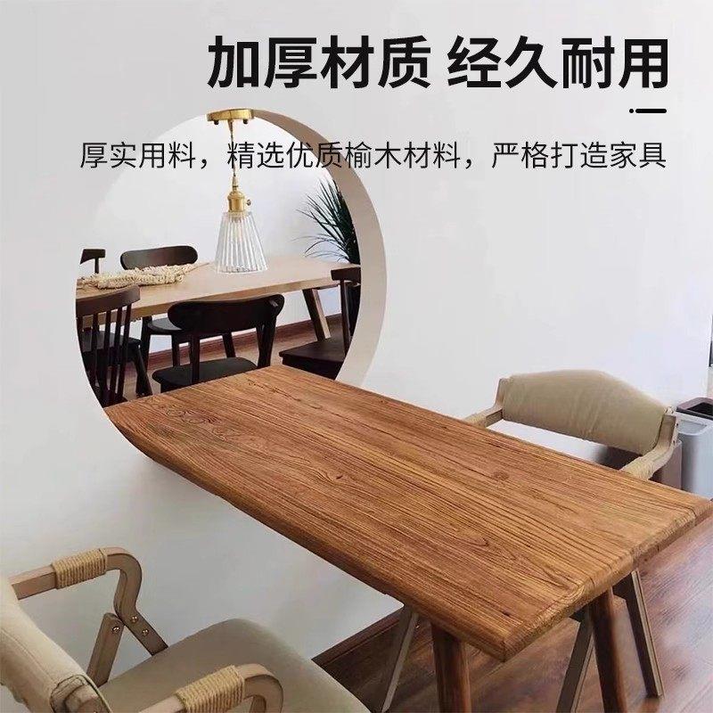 老榆板大桌覆实古0011吧台板木做木旧原木桌板飘窗台一字板民宿定