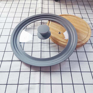 in通用 硅胶锅盖钢化玻璃家用圆形多用盖防烫多功能锅盖