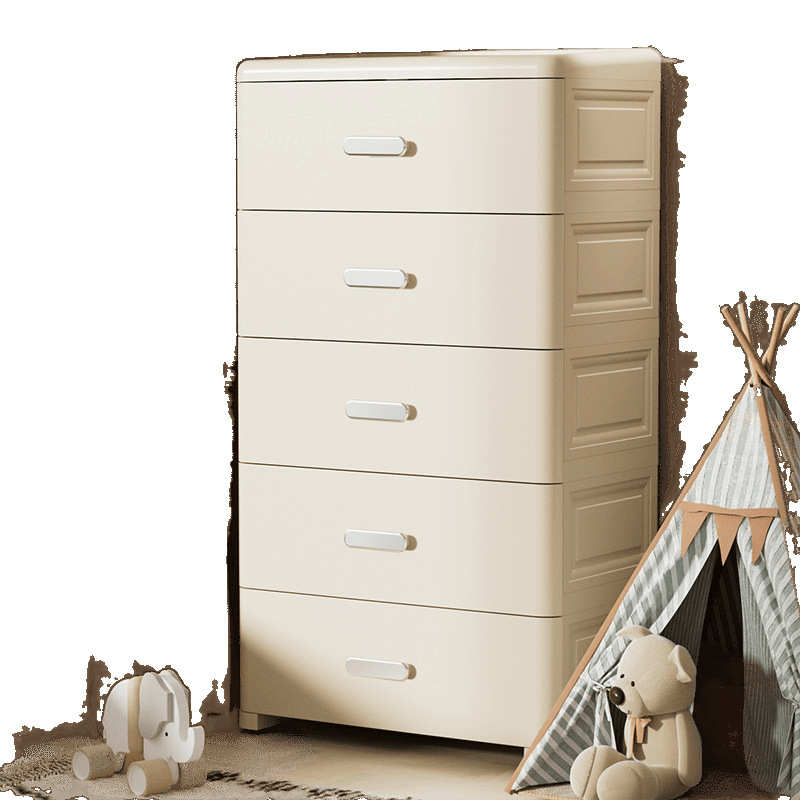 抽屉式收纳柜五斗柜塑料柜零食储物柜置物客厅家用卧室多层床头柜