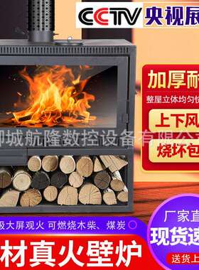 真火壁炉室内无烟取暖炉家用欧式真火壁炉民宿户外壁炉木材烧柴炉