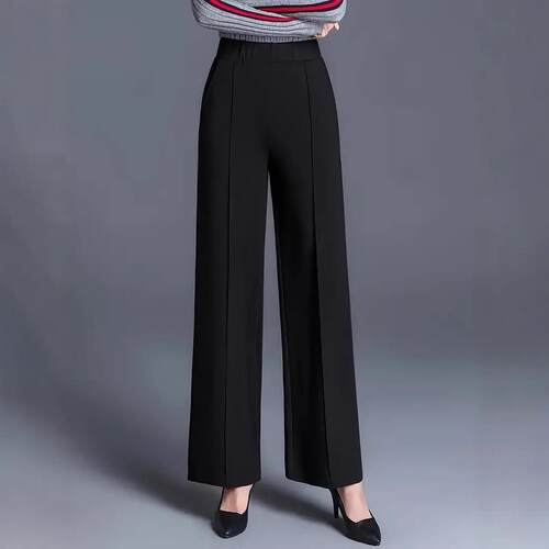 Women's straight leg pants with a hanging feeling and
