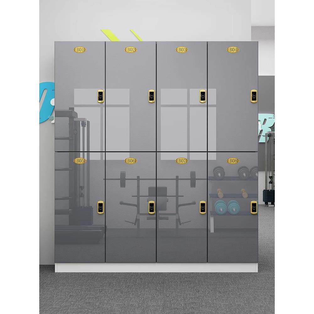 木质更衣柜美发理发店存包柜健身房瑜伽馆员工柜子智能储物柜带锁