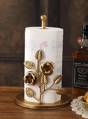 铁艺纸巾架立式免安装抽纸筒客厅卧室收纳摆件桌面整理餐巾纸架底