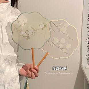 古风扇子团扇新中式长柄舞蹈专用拍照道具旗袍配饰国风夏天高颜值