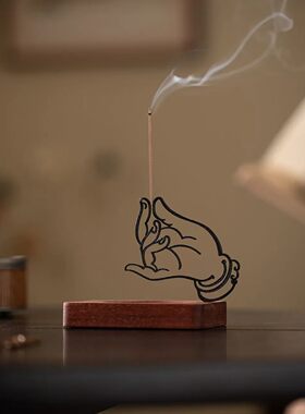创意佛手线香摆件禅意型香木雕