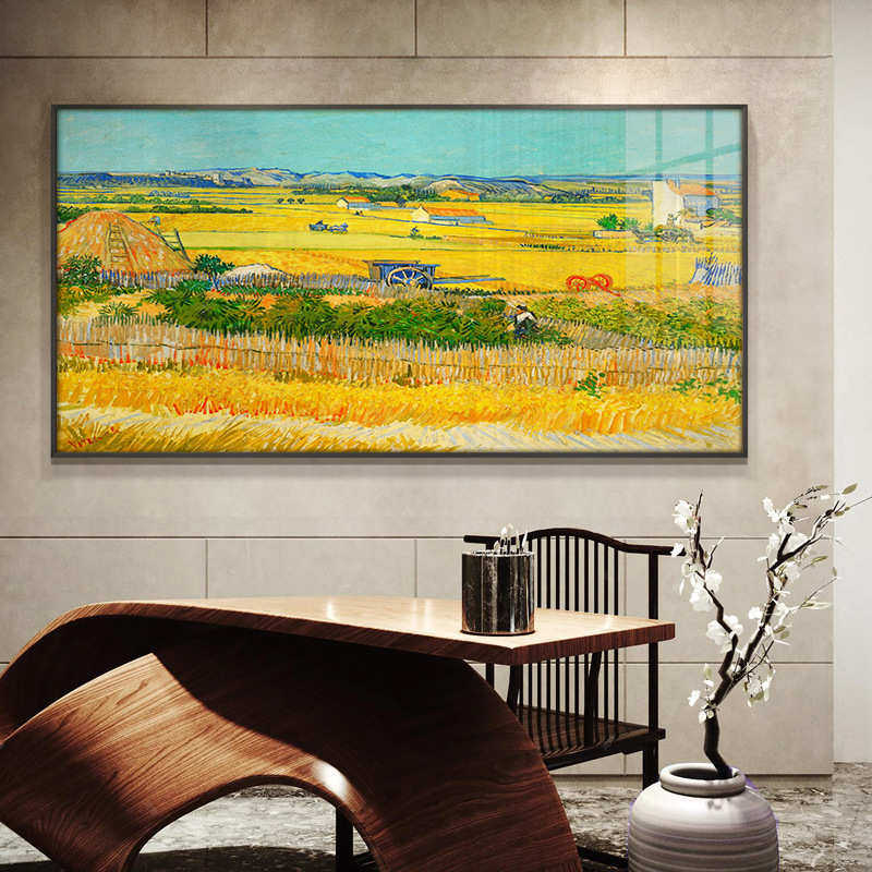 梵高客厅装饰画油画世界名画办公室墙画沙发背景卧室壁挂横画星空