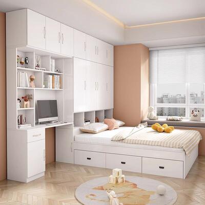 歌雷代具RZX榻家榻米床衣柜一体小户型多功能现儿童卧室组合实木
