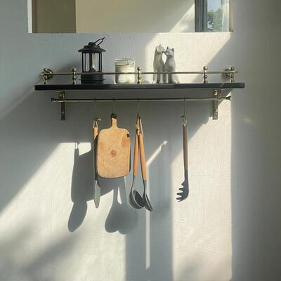 BRASSART北欧黄铜实心铸造简约客厅厨房置物支撑架层架