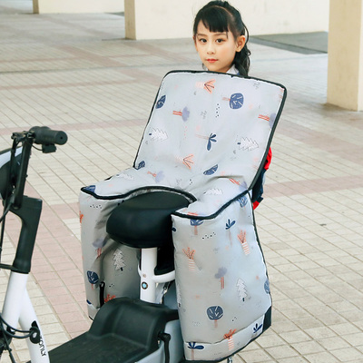 电动车后座挡风被冬款电瓶车加绒加厚防风罩防水2023年新款儿童用