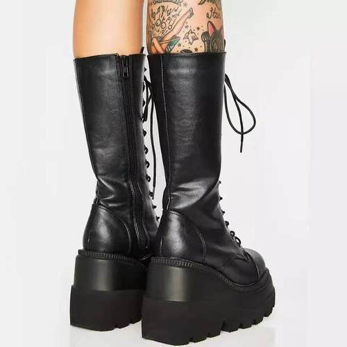 women long boots ladies martin boots 43长靴坡跟女靴