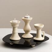 新款 饰白色烛台香薰 ins风创意陶瓷蜡烛托北欧家居家用摆件气氛装