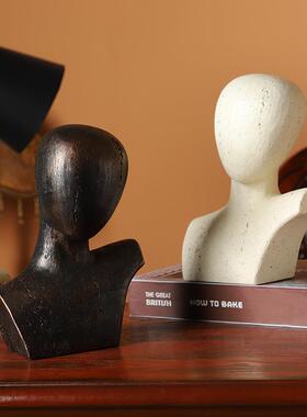 北欧创意白色人头像摆件高级感家居玄关电视柜装饰品人物摆设轻奢